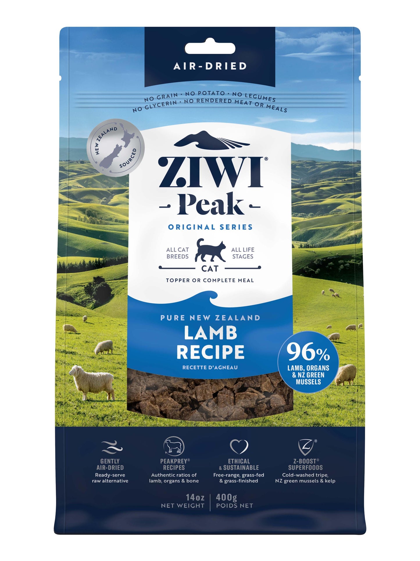 Ziwi Peak Air Dried Cat Food Lamb 400g / 1kg