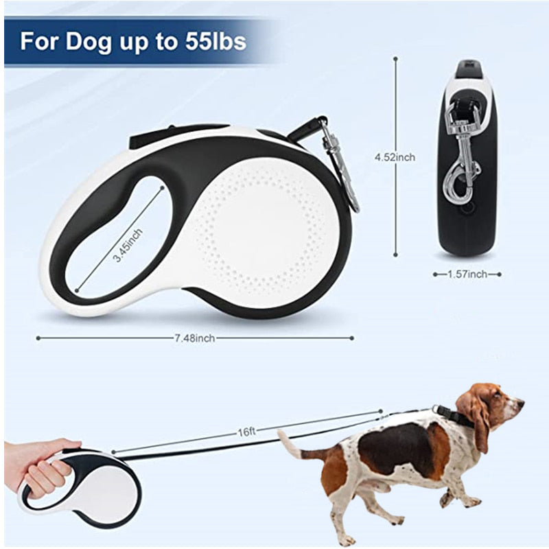 Pet Dog Leash Traction Automatic Retractable Rope Leash LED light HIPIDOG
