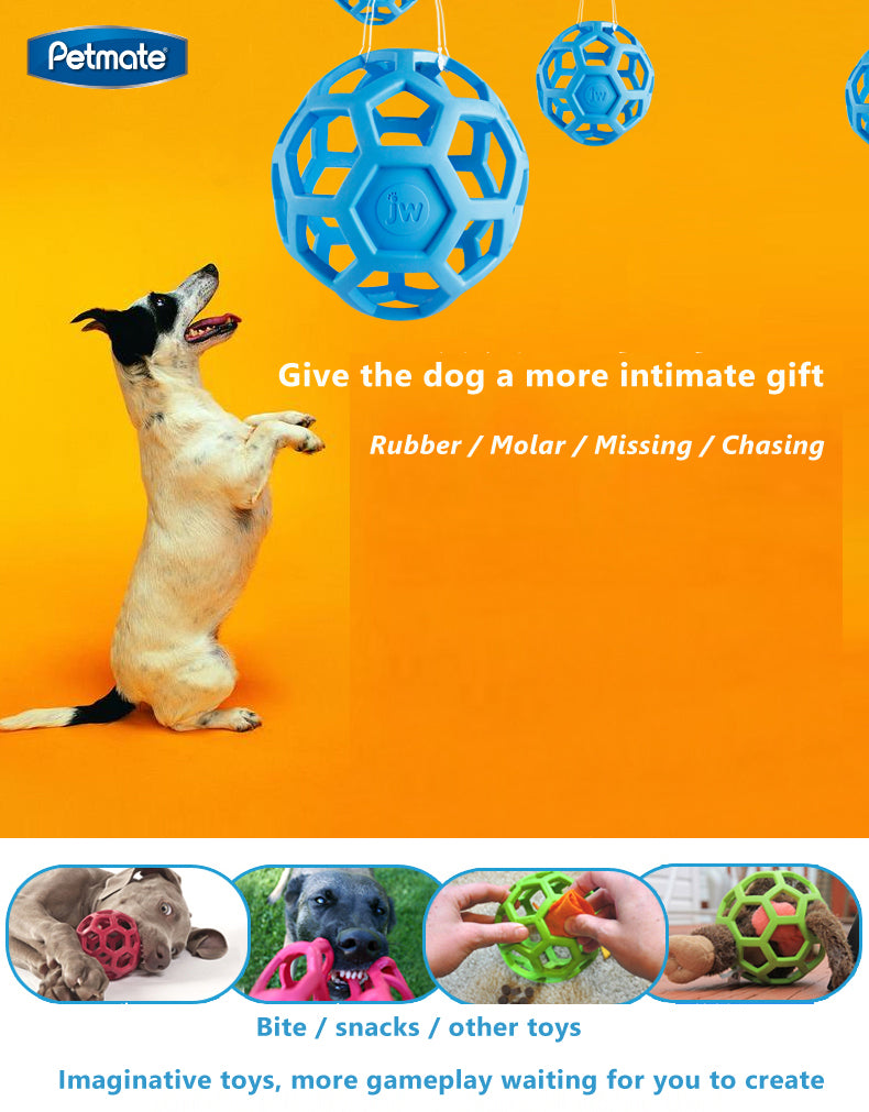 Dog Chew Ball Toy Rubber Dental Clean Teeth Healthy Treat Gum Bite Puppy Pet