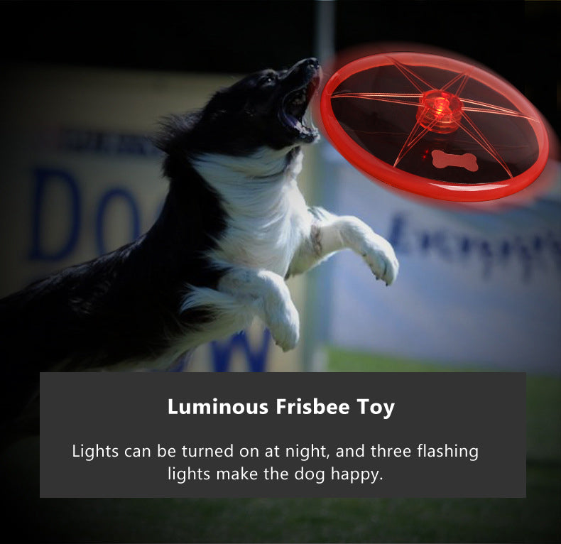 Night Light Rubber Frisbee Safe Exercise Fetch Tossing Toy for Dogs
