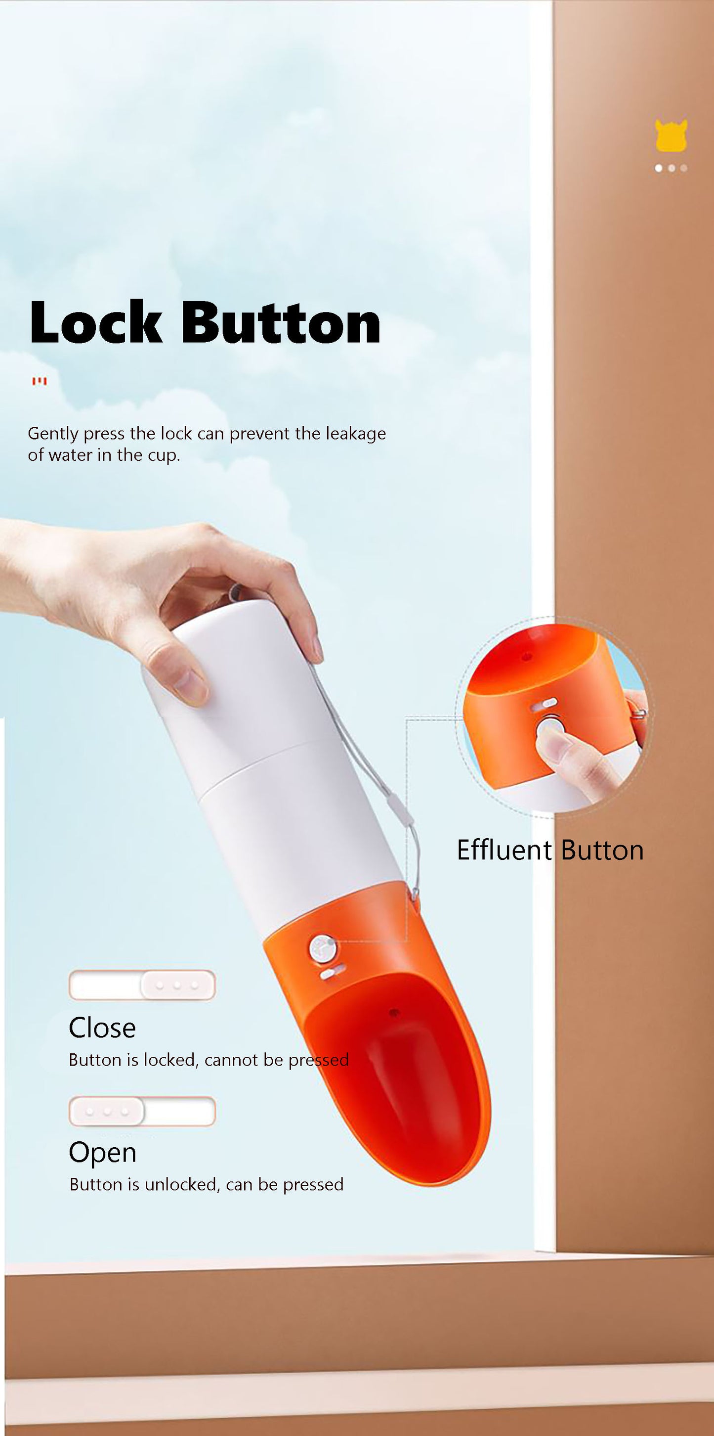 Pet Drinking & Food Feeder 2-in-1 Portable Outdoor Bottle