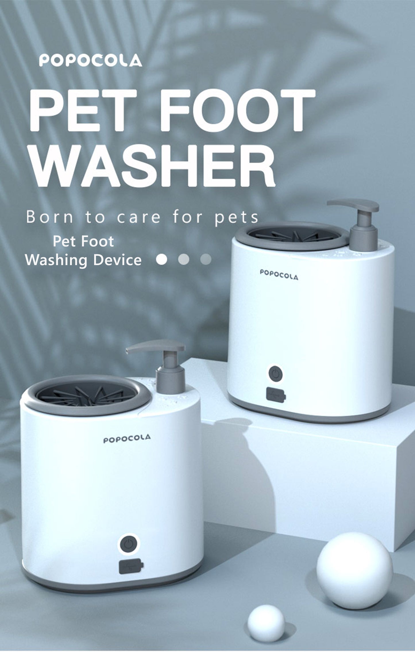 Pet Paw Cleaner Dog Cat Automatic Foot Washer Wiping Cleaning Machine POPOCOLA