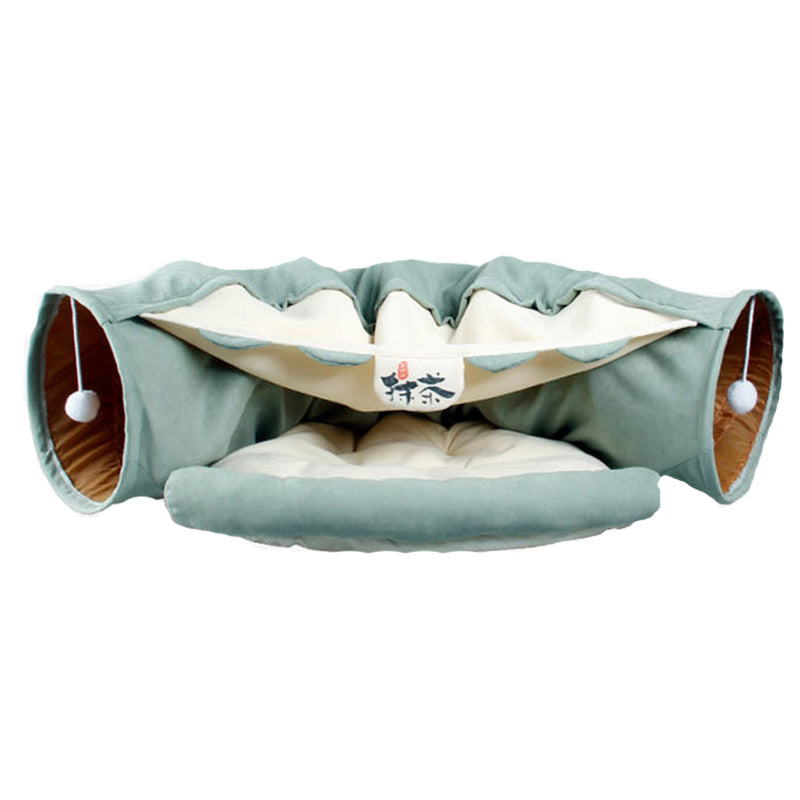 Cat Pet House & Tunnel - All-Season Pet Bed and Toy