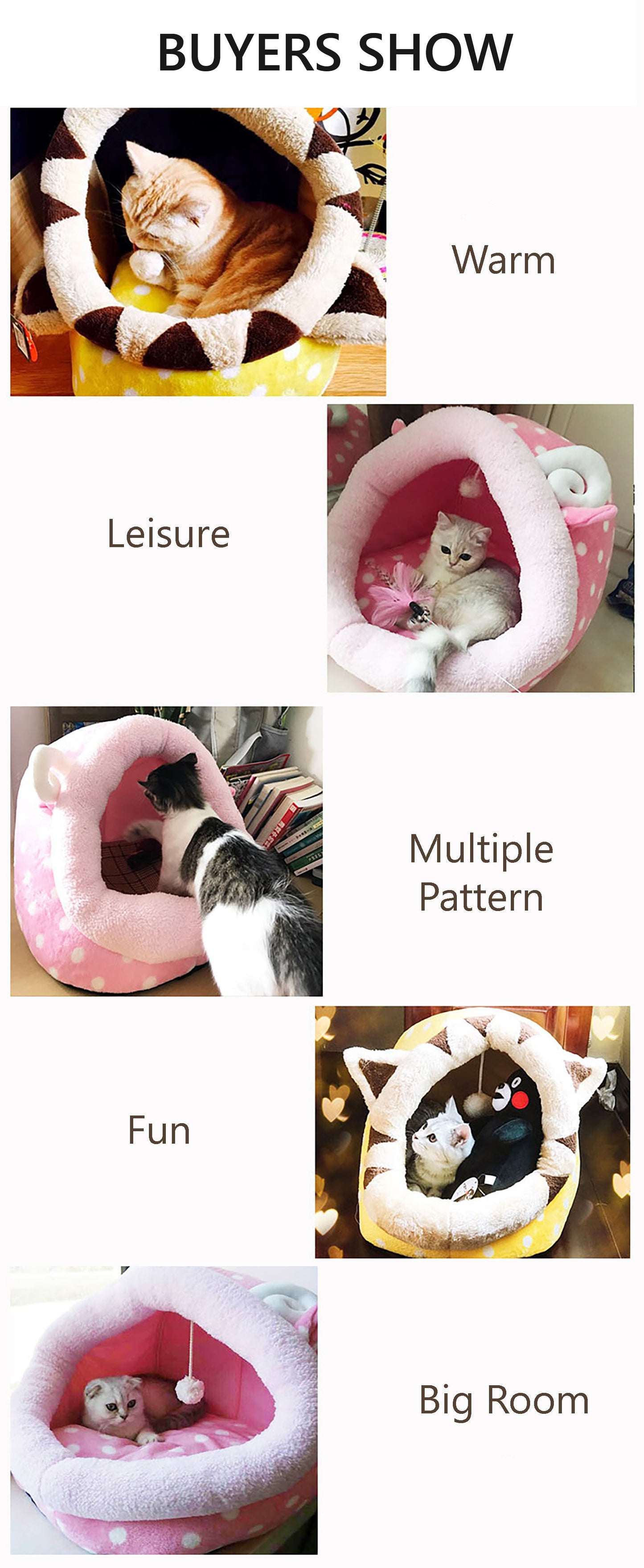 Pet Cat Dog Kennel Shelter Kitty Rabbit Nest Comfortable Warm Cave Bed