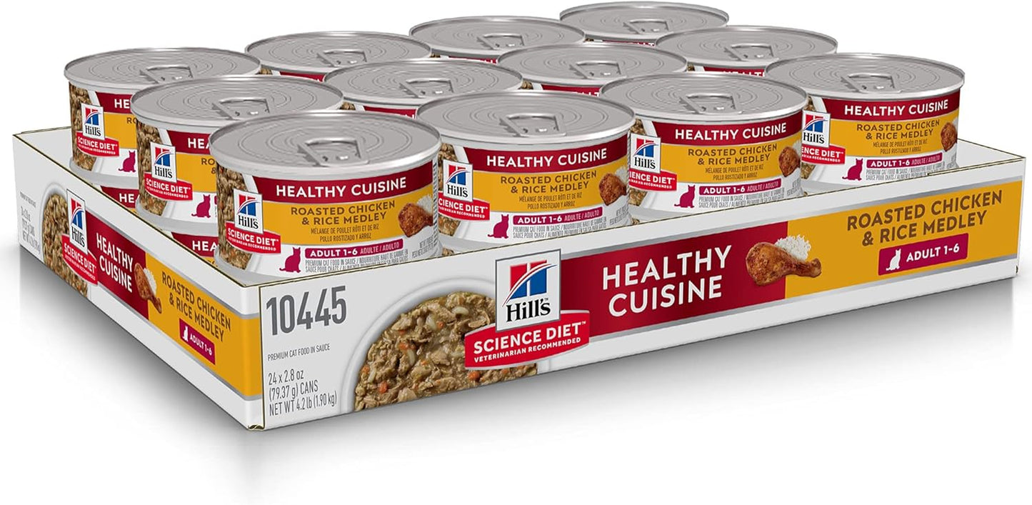HILLS CAT CANNED FOOD ADULT HEALTH CUISINE CHICKEN & RICE MEDIUM 79G