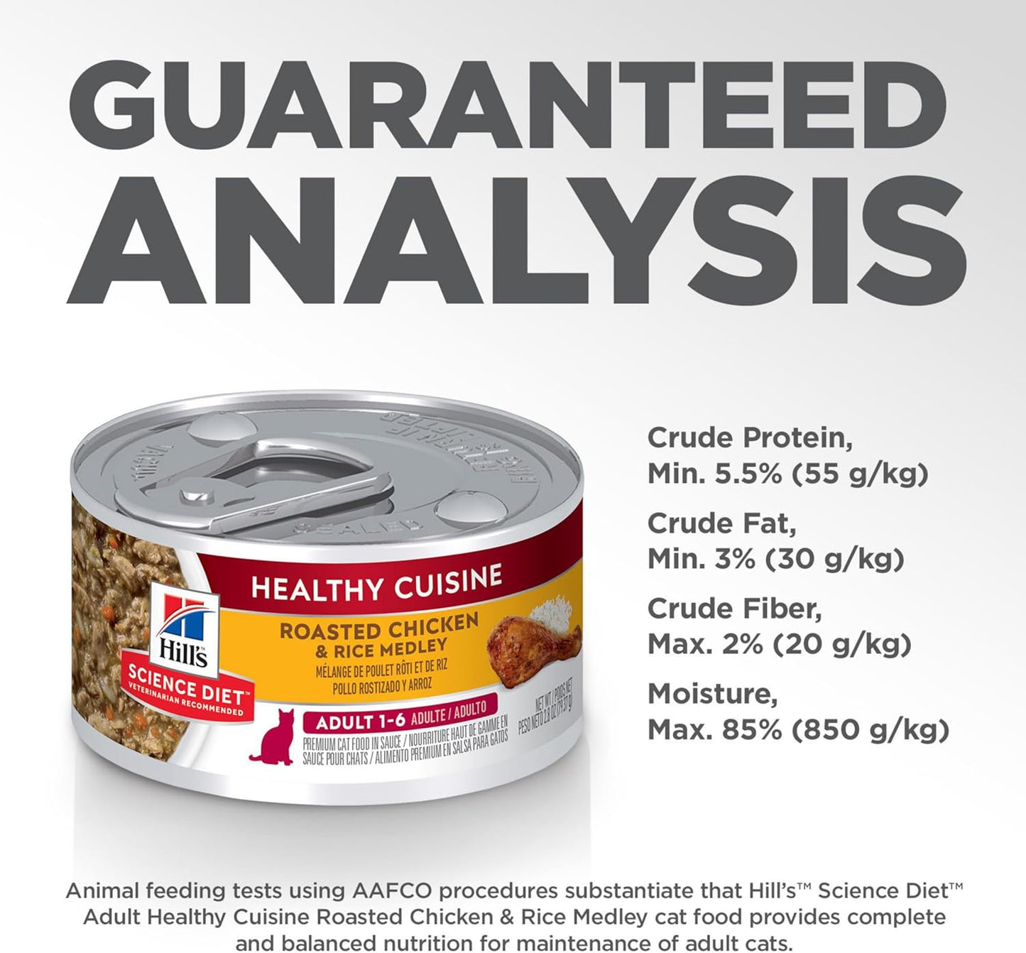 HILLS CAT CANNED FOOD ADULT HEALTH CUISINE CHICKEN & RICE MEDIUM 79G