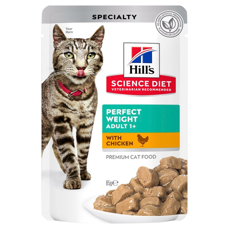 HILLS CAT ADULT PERFECT WEIGHT POUCHES CHICKEN 85G