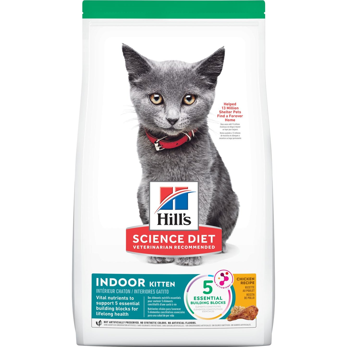 HILLS KITTEN CAT FOOD INDOOR CHICKEN RECIPE 1.58KG / 3.17KG