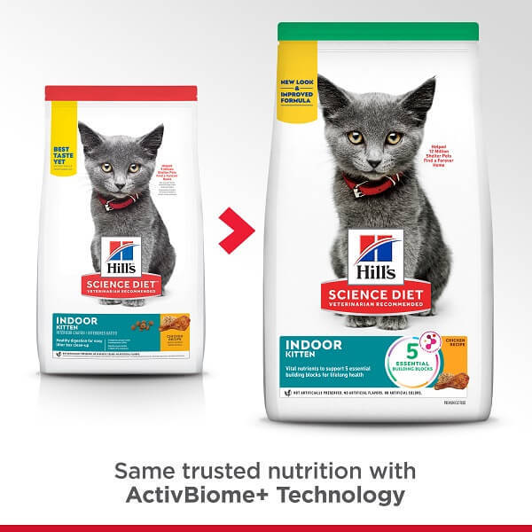 HILLS KITTEN CAT FOOD INDOOR CHICKEN RECIPE 1.58KG / 3.17KG