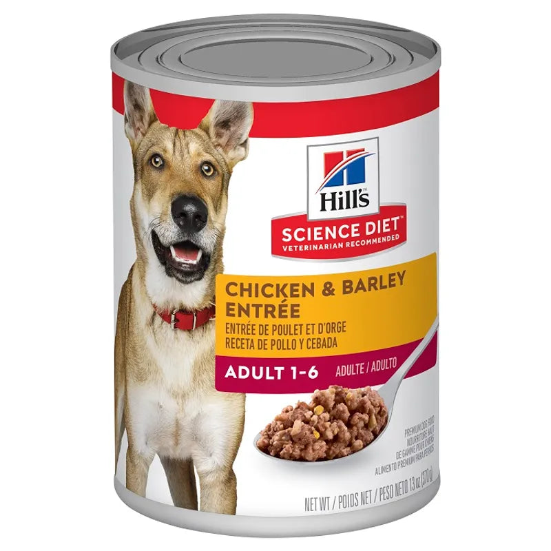 HILLS DOG CANNED FOOD ADULT CHICKEN & BARLEY 370G