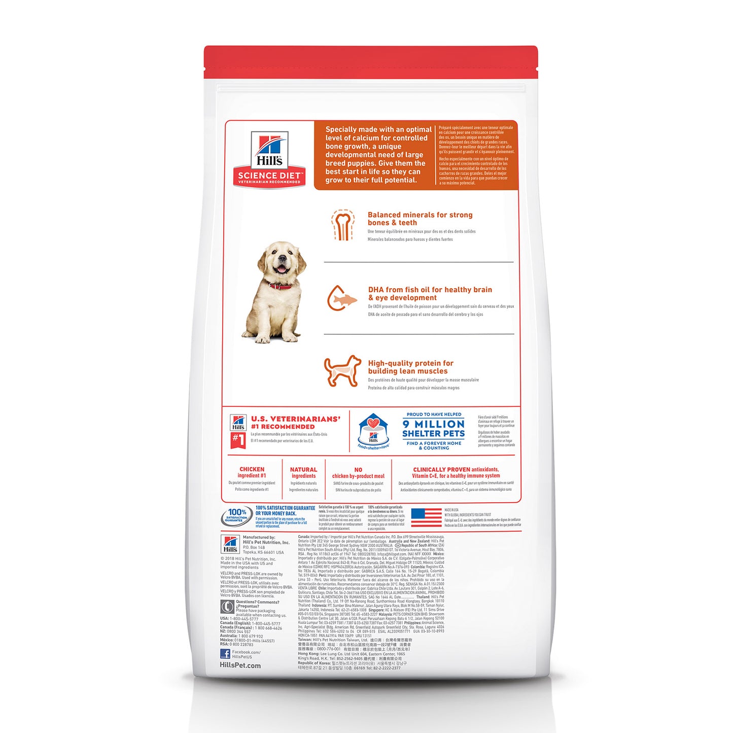 HILLS PUPPY LARGE BREED CHICKEN AND BROWN RICE RECIPE 3KG / 7.03KG/ 12KG