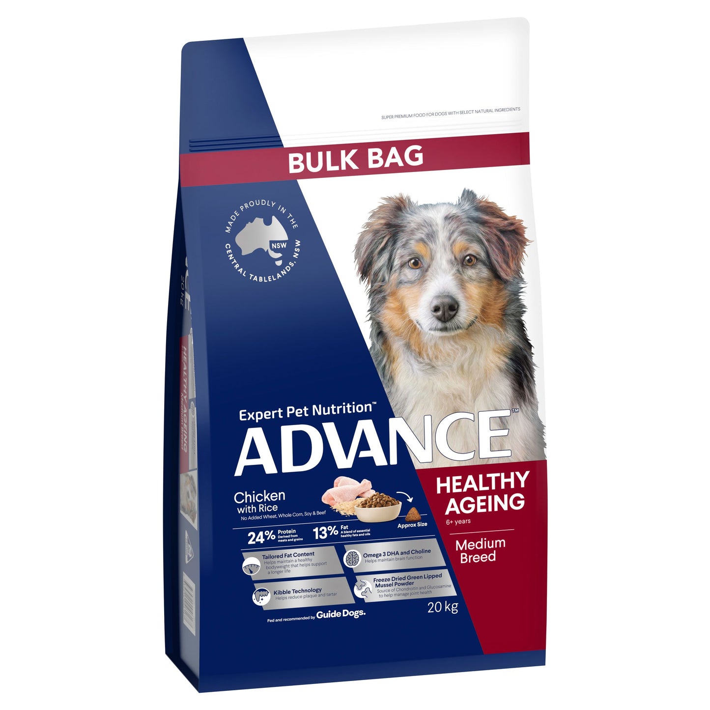ADVANCE DOG ADULT MEDIUM BREED HEALTHY AGING CHICKEN WITH RICE 20KG