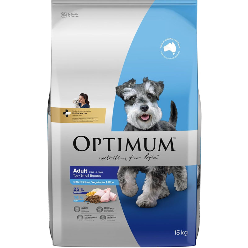 OPTIMUM ADULT TOY SMALL BREEDS DOG CHICKEN VEGETABLE RICE 3KG/15KG