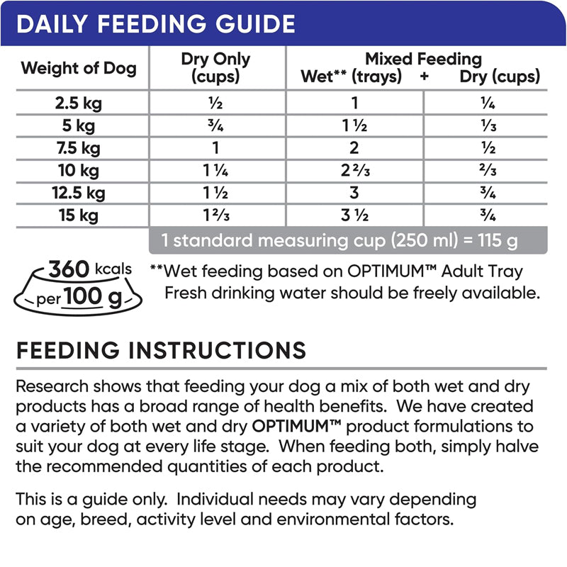 OPTIMUM ADULT TOY SMALL BREEDS DOG CHICKEN VEGETABLE RICE 3KG/15KG