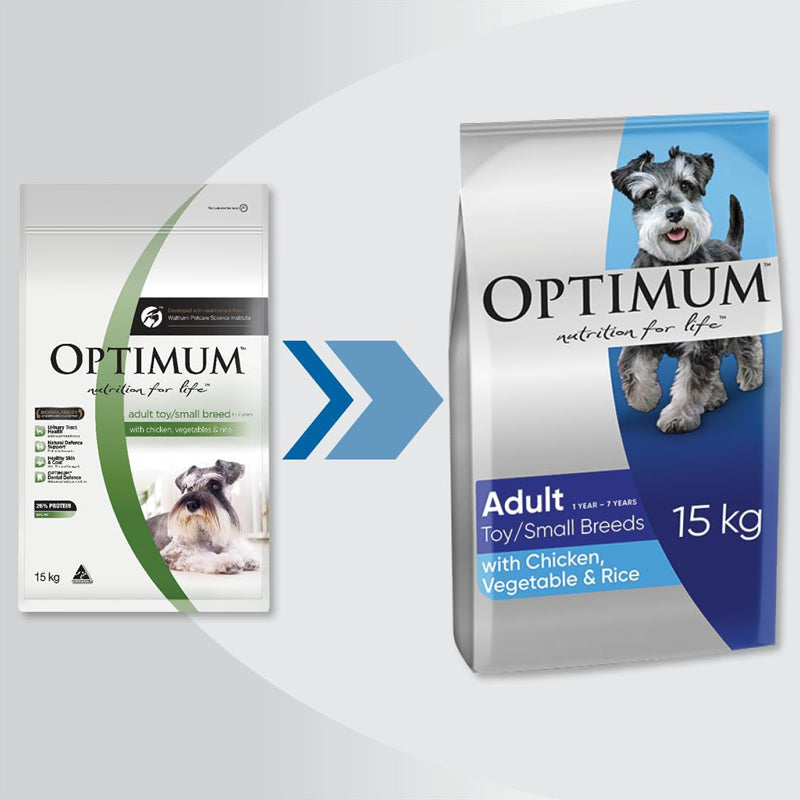 OPTIMUM ADULT TOY SMALL BREEDS DOG CHICKEN VEGETABLE RICE 3KG/15KG