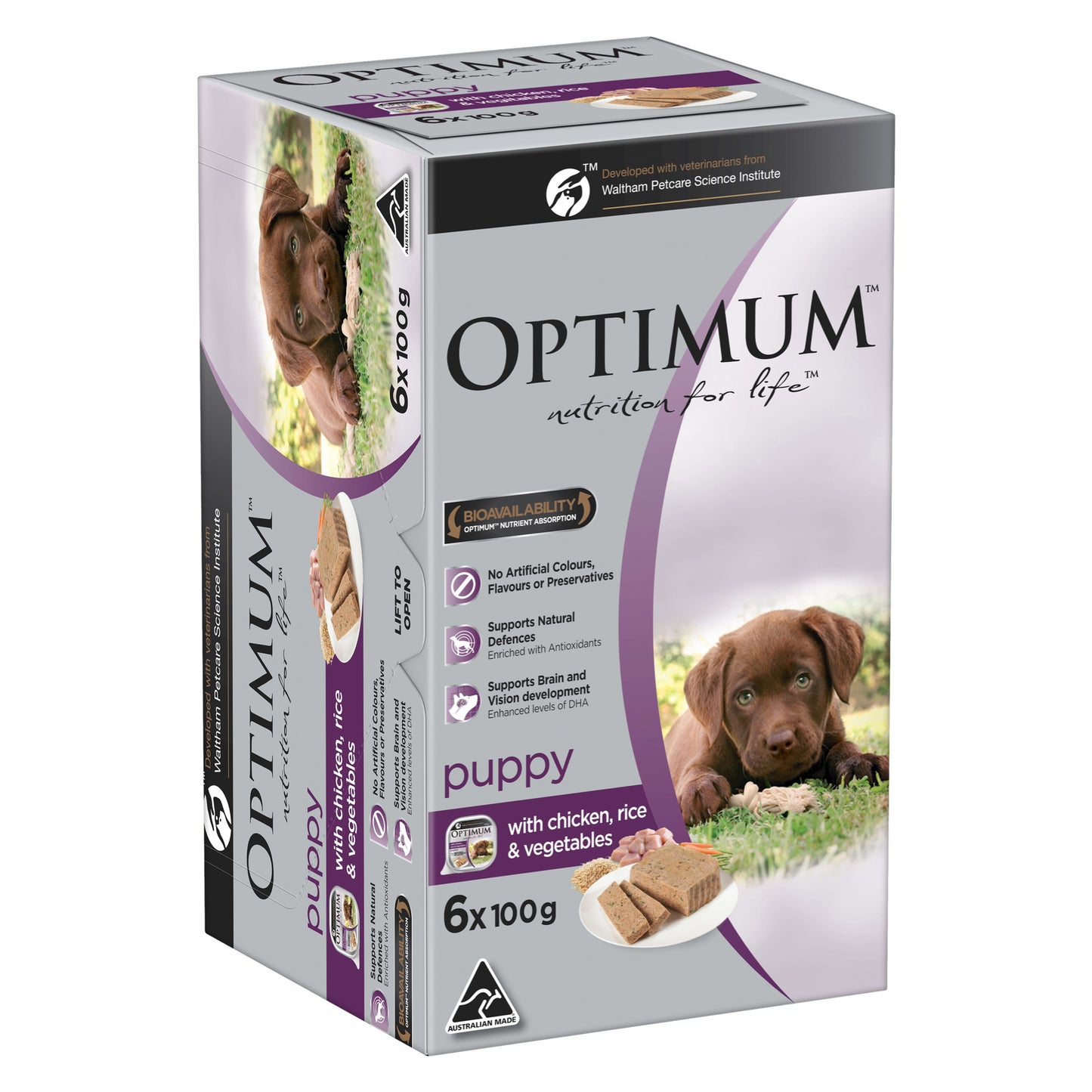 OPTIMUM PUPPY DOG WET FOOD WITH CHICKEN RICE VEGETABLES 100G