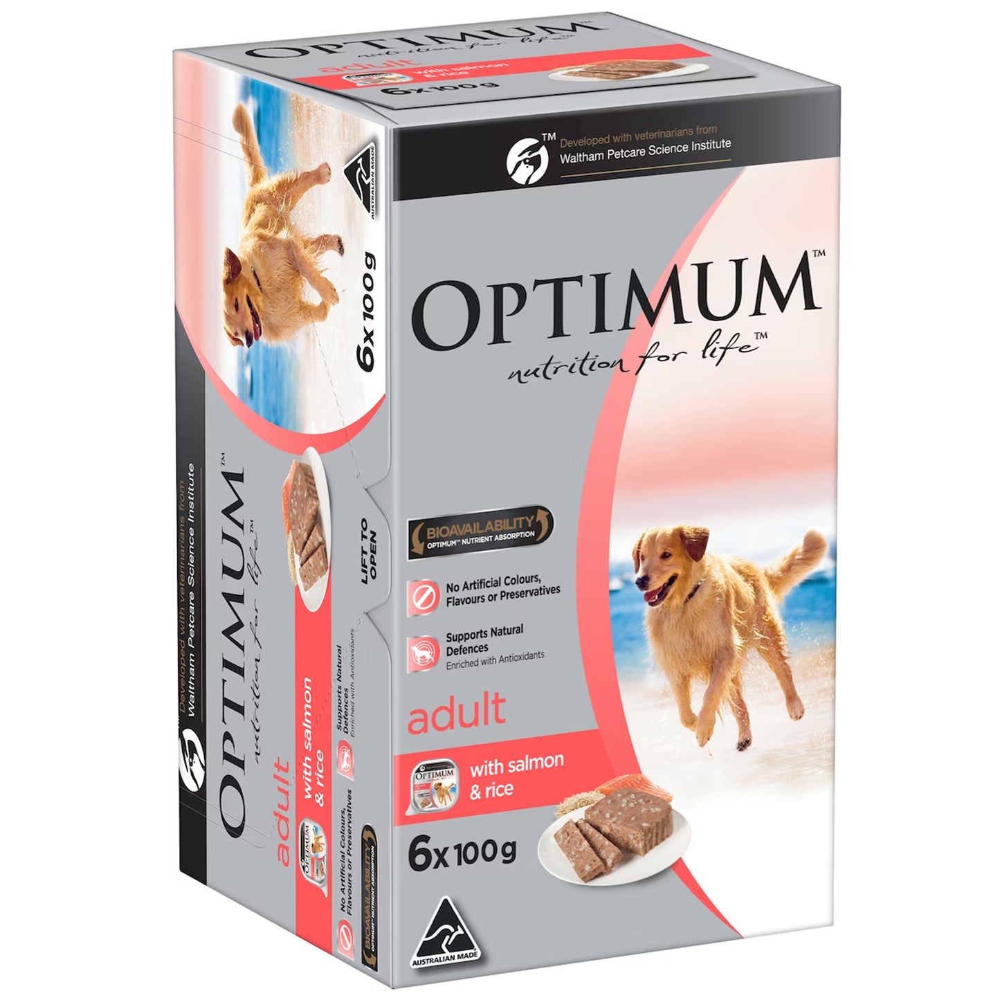 OPTIMUM PUPPY DOG WET FOOD WITH SALMON AND RICE 100G
