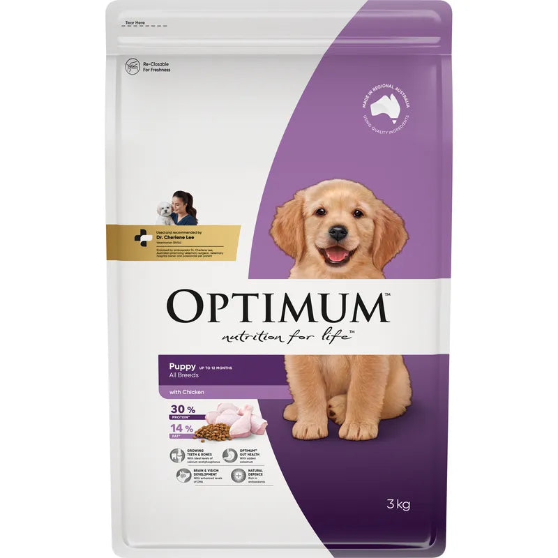 OPTIMUM PUPPY ALL BREEDS DOG FOOD WITH CHICKEN 3KG / 15KG