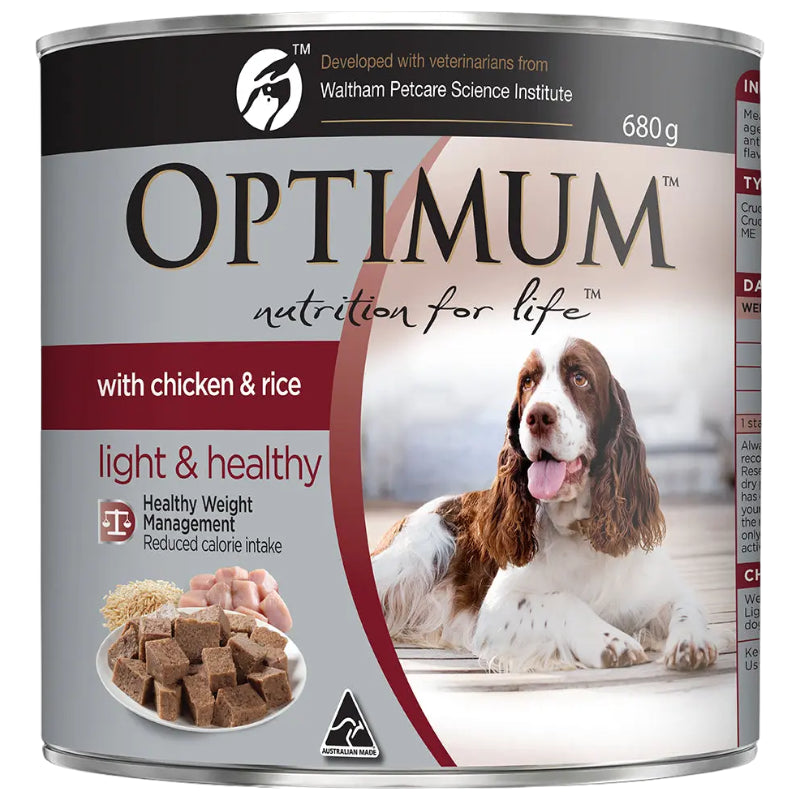 OPTIMUM DOG WET FOOD HEALTHY WEIGHT WITH CHICKEN RICE 680G