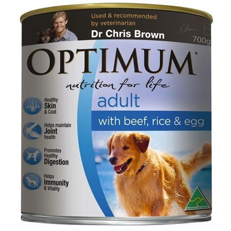 OPTIMUM ADULT DOG WET FOOD WITH BEEF AND RICE 700G