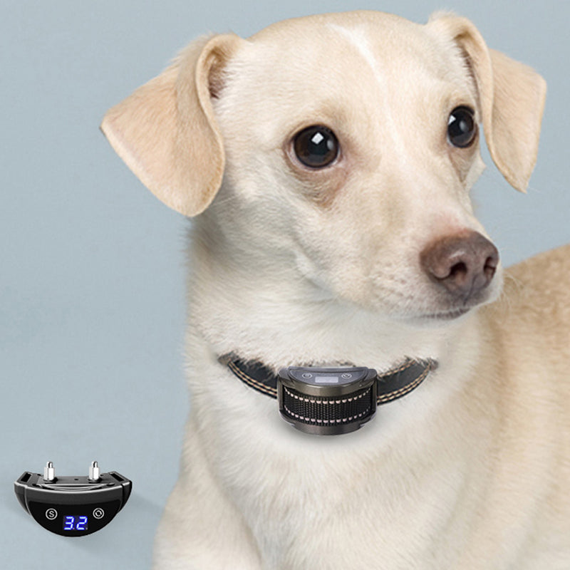 Pet Dog LED Anti-bark Chip Stop Barking Humane Training Dog Leash Collar