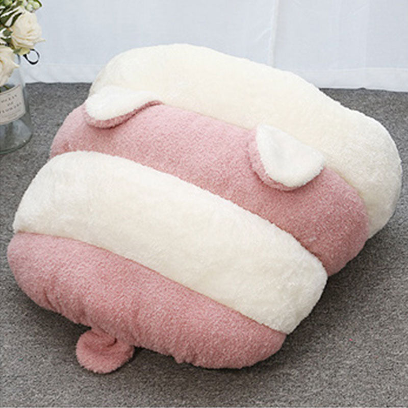 CURLY TAIL Pet Bed Kennel Puppy Cave Super Soft Velvet Pet Warmer Cat Dog House