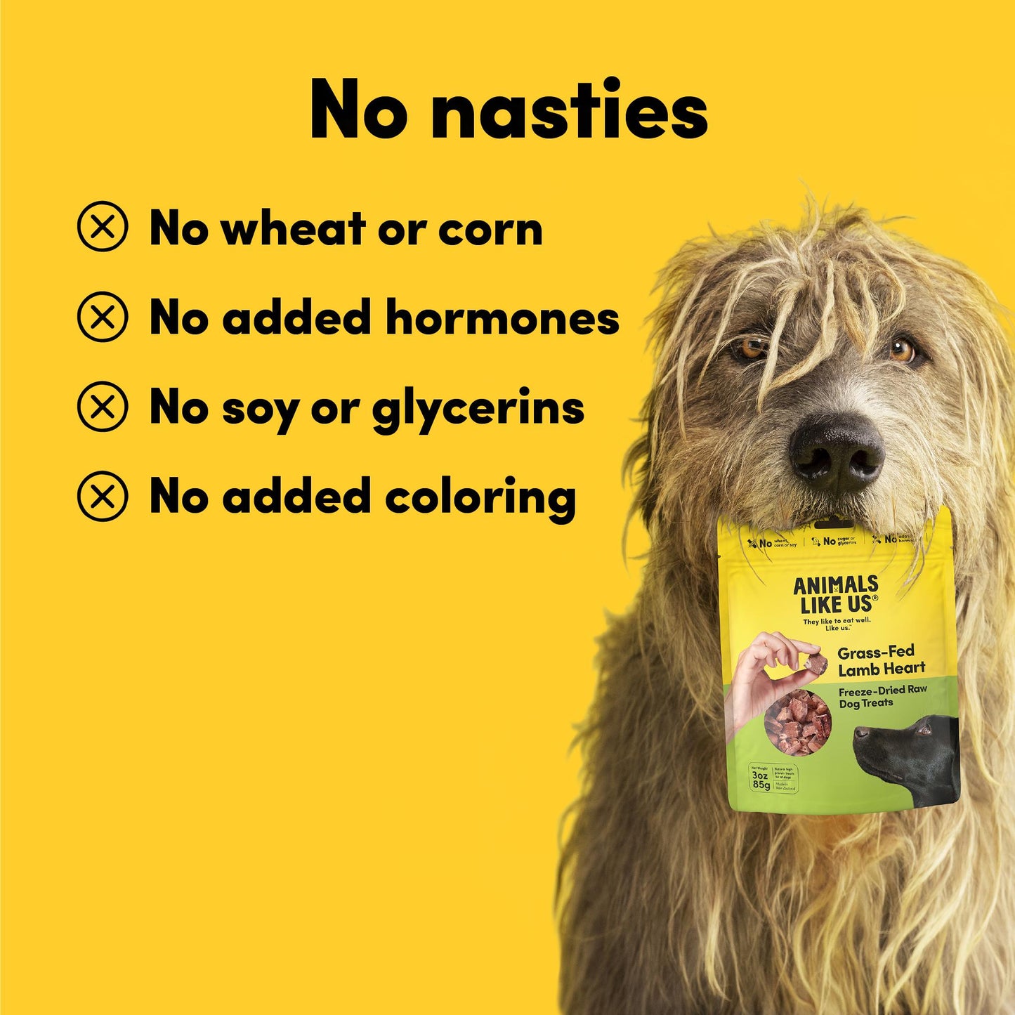 Animals Like Us - Grass-Fed Lamb Heart Freeze-Dried Raw Dog Treats 85g