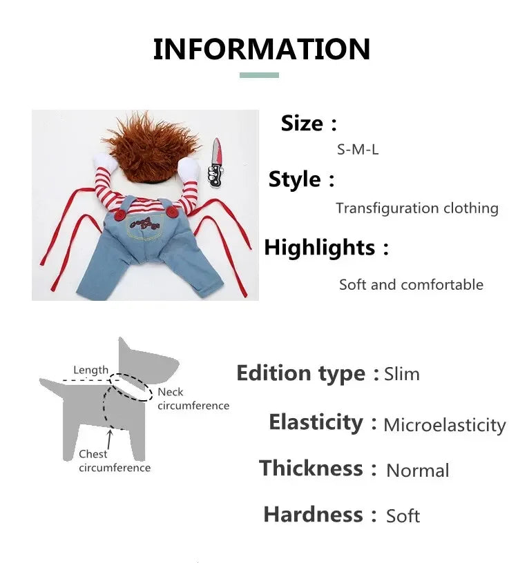Halloween Dagger Pet Transformation Dress Festival Funny Knife Holding Dog Clothes Cat Standing Dress Pet Dress Up