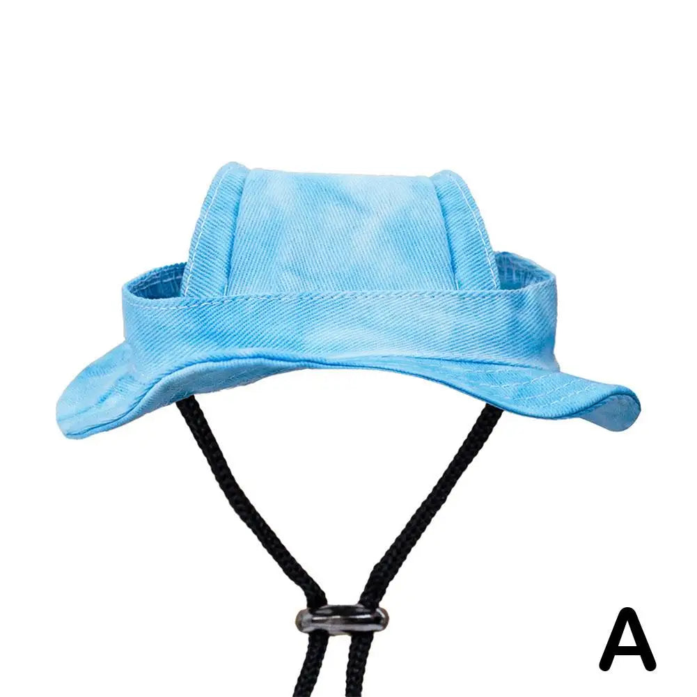 Small Dog Cat Hats Adjustable Outdoor Travel Sun Protection Sport Hat For Cat Chihuahua Cap Anti Stripping Ears Bucket Hat M9S7