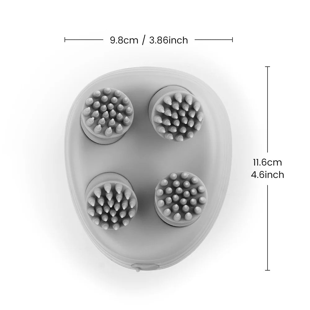 Electric Head Scalp Massager with 4 Kneading Massage Heads Body Deep Tissue Massager for Hair Growth Relaxtion and Cat Pet Claw