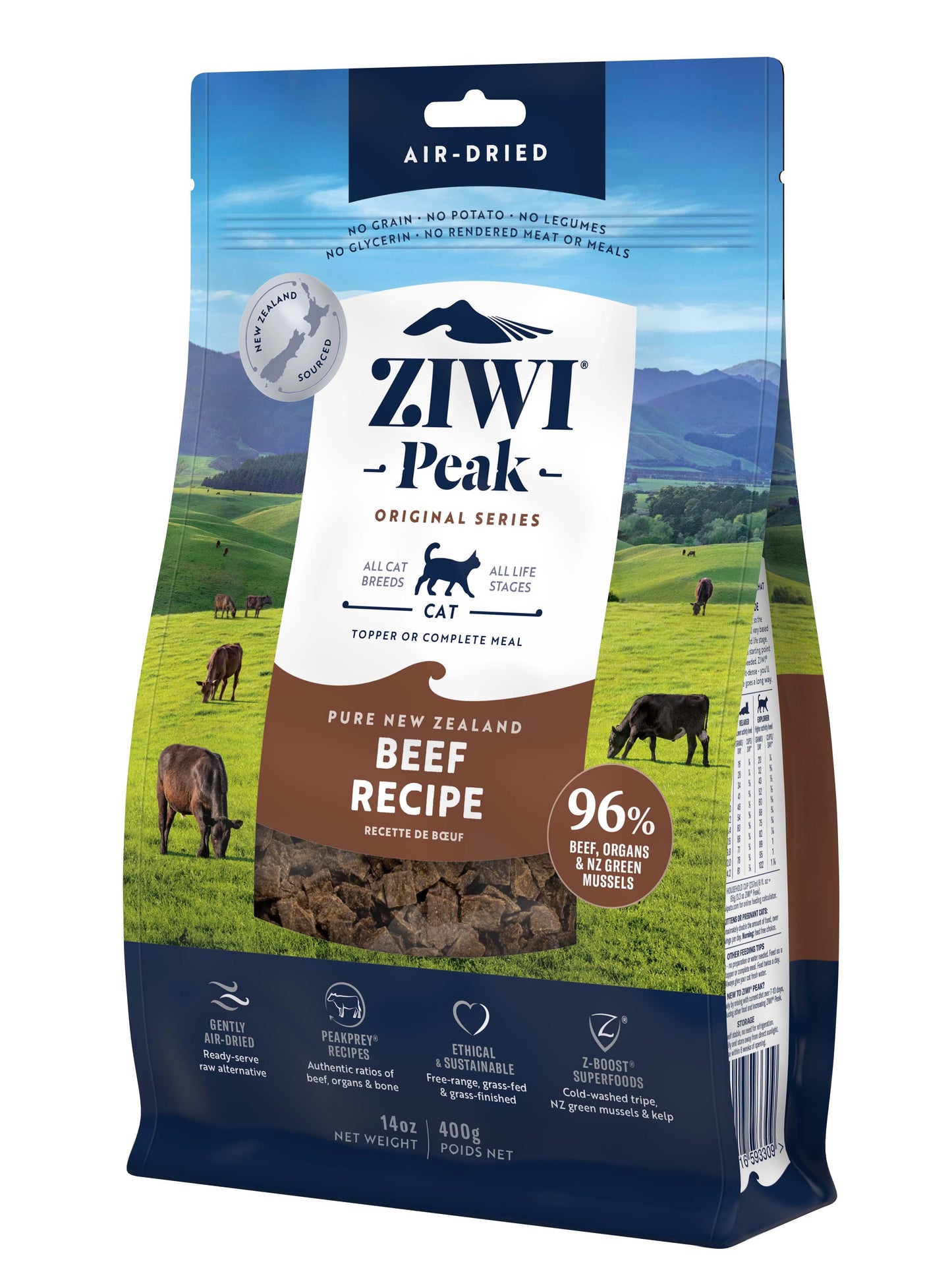 Ziwi Peak Air Dried Cat Food Beef 400g / 1kg