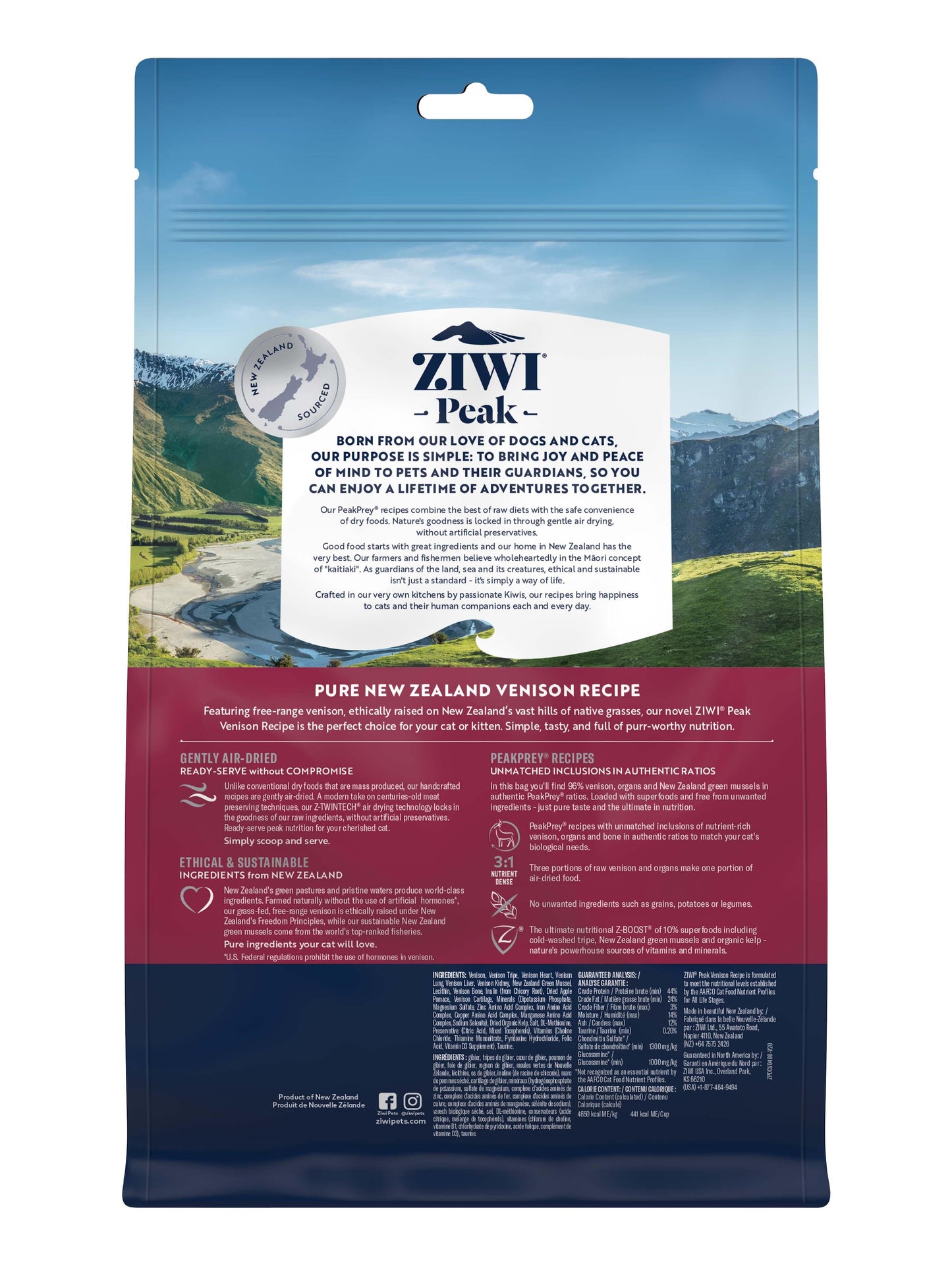 Ziwi Peak Air Dried Cat Food 400g Venison