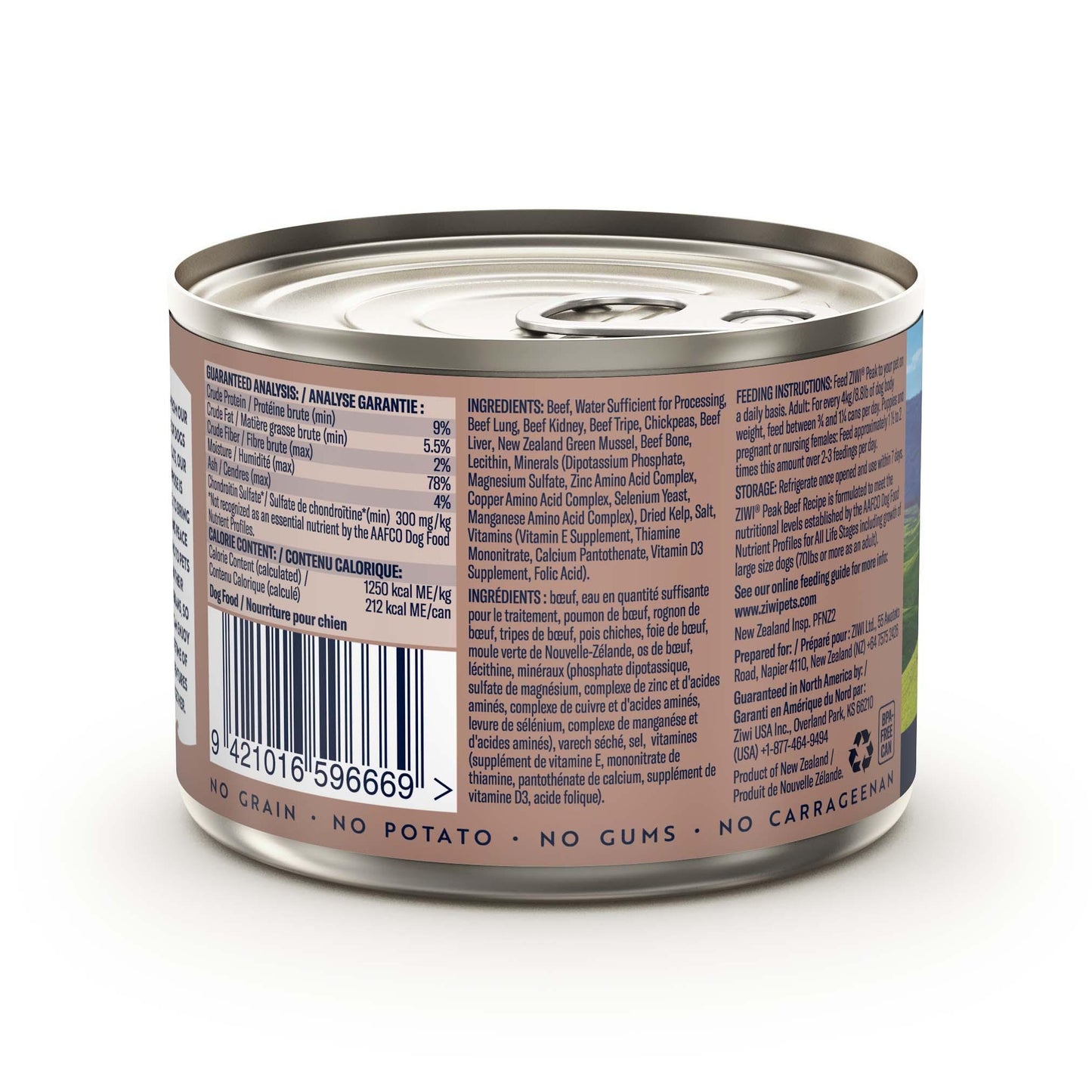 Ziwi Peak Dog Can 170g Beef