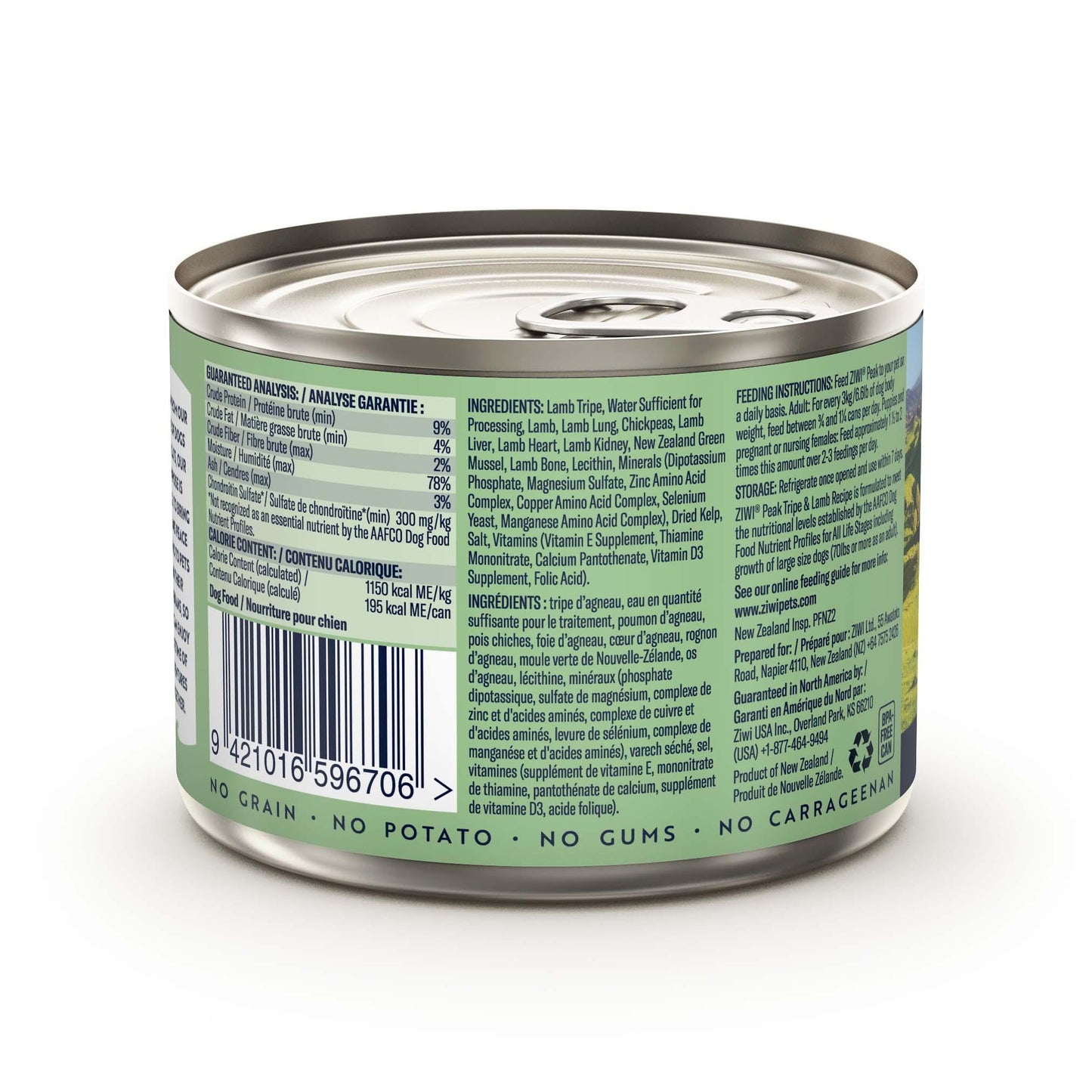 Ziwi Peak Dog Can 170g Tripe & Lamb