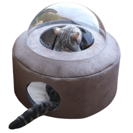 Space Capsule Cat Bed Large Suede Fabric with Original Design by PURROOM