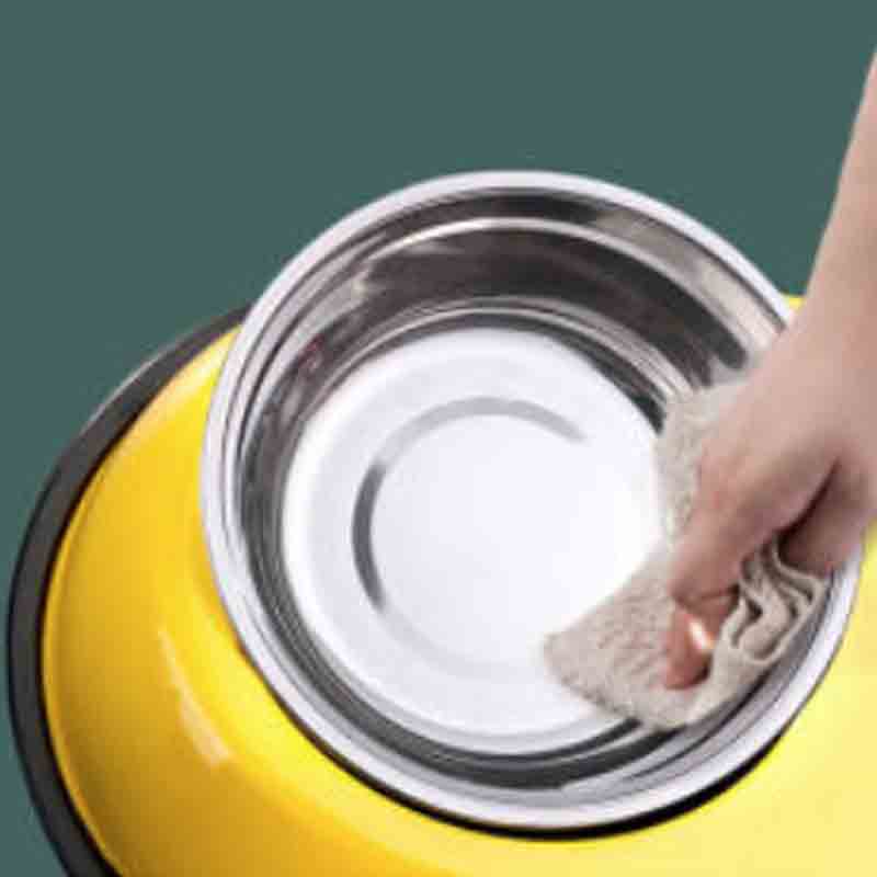 Stainless Steel Double Pet Bowl Dog Cat Twin Dish Water Food Feeder