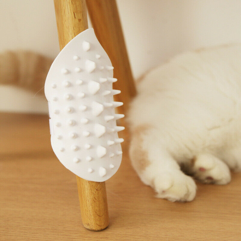 Pet Cat Facial Fur Hair Massager Scratching Rubbing Body Silicone Comb Brush