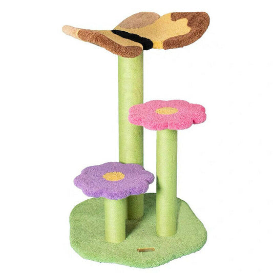 Butterfly and Flower Cat Toy Climbing Frame Jumping Platform Scratcher