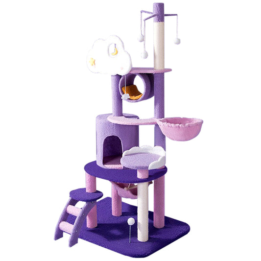 Soft Bright Nebula Purple Dreamland Pet Cat Scratcher Climbing Frame Tree