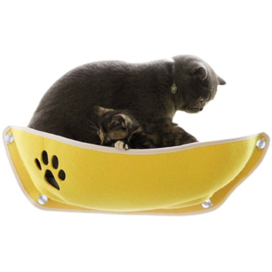 Boat Half Moon-Shaped Balcony Cat Bed Suction Cup Closed Villa Felt Nest