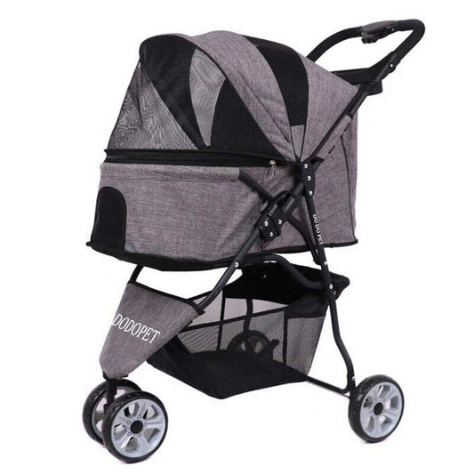 Pet Cat Dog Portable Foldable Travel Stroller Car Trolley Detachable Bag DODOPET