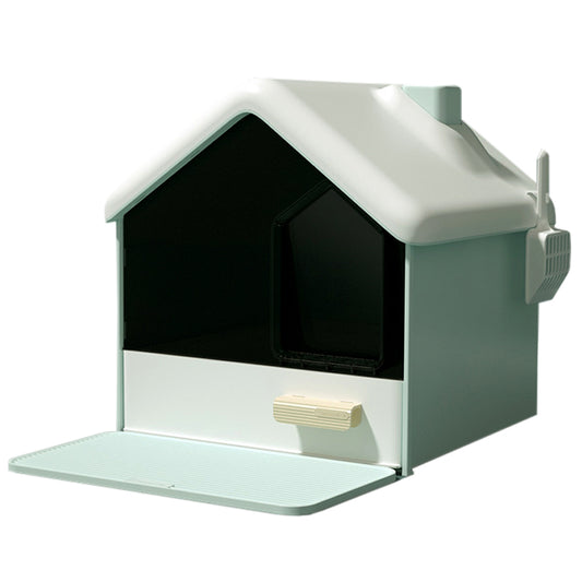 Snow House Pet Cat Litter Box Fully Enclosed Foot Pad Splash-proof Deodorizer