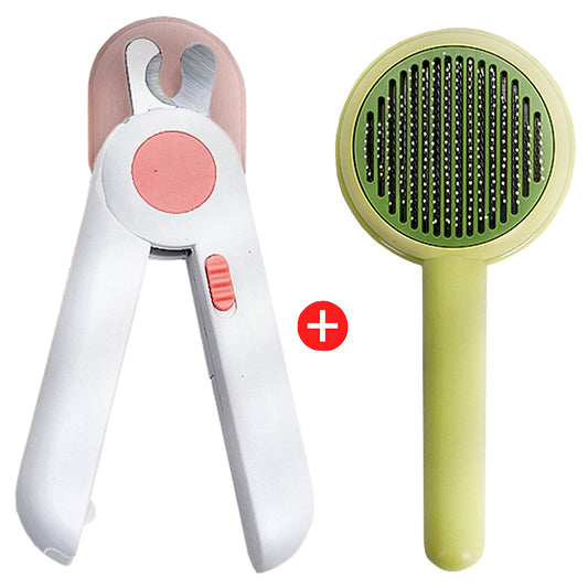 Pet Cat Dog Brush Needle Comb Hair Floating One-click Fur Removal Massage AIWO