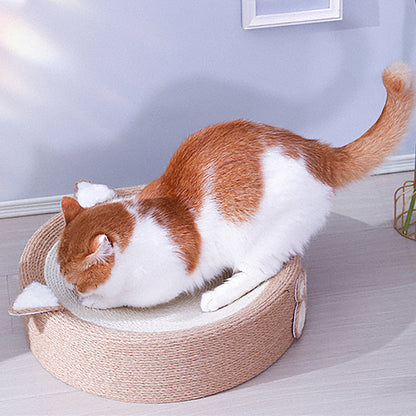 3-in-1 Pet Cat Scratch Nest Board Claw Grinder Round Basin Wear-resistant Sisal