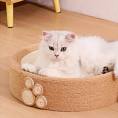 3-in-1 Pet Cat Scratch Nest Board Claw Grinder Round Basin Wear-resistant Sisal