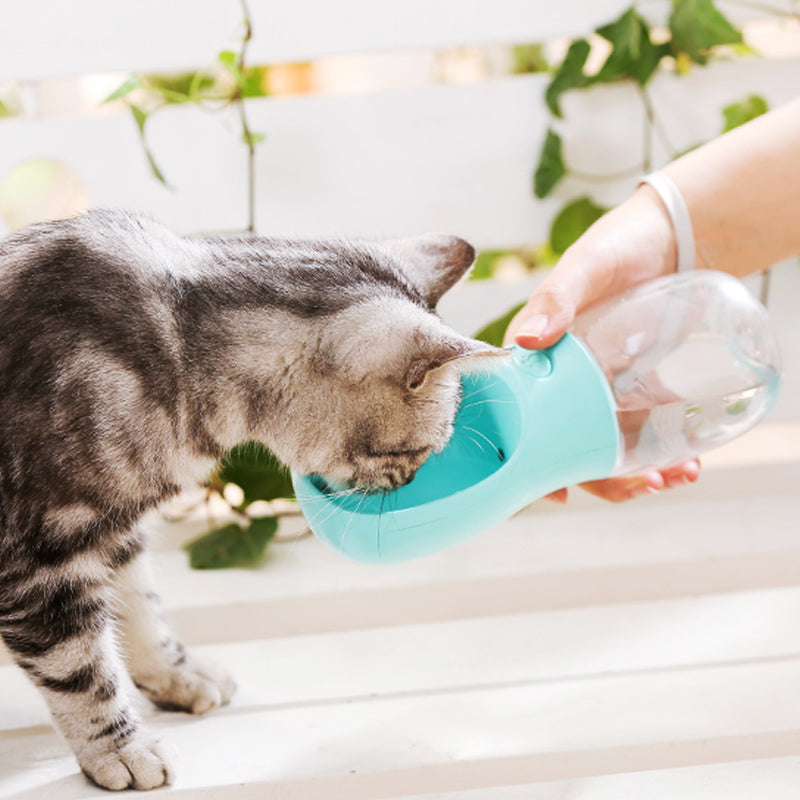 Pet Cat Dog Portable Travel Outdoor Drinking Water Bottle Food Bowl Dispenser