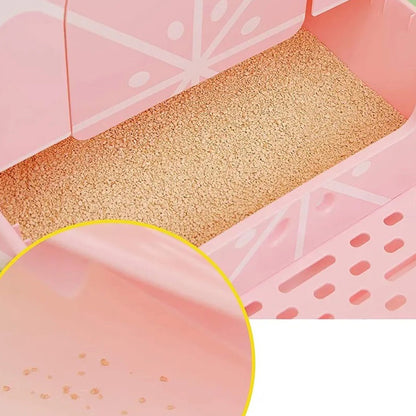 Pet Cat Fully Enclosed Litter Box Basin Shovel Toilet Fruit Style VETRESKA