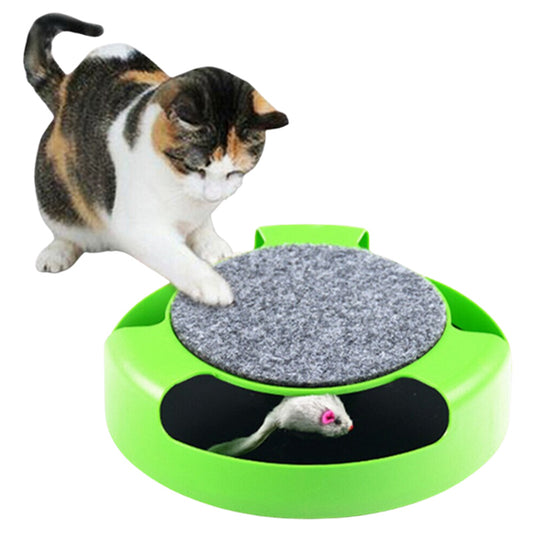 Pet Cat Turntable Disk Scratch Board Amusement Toy Play Mouse Anti-boredom