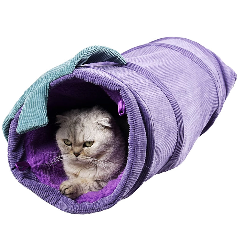 Pet cat Dog Foldable Tunnel Toy Cozy Vegetable Peekaboo Hideaway