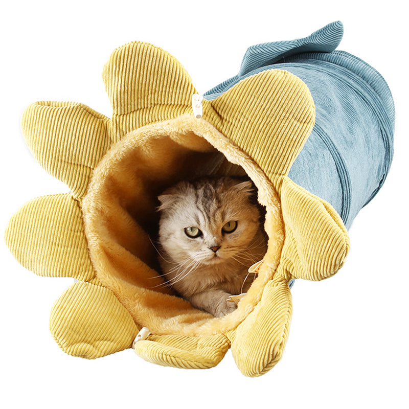 Pet cat Dog Foldable Tunnel Toy Cozy Vegetable Peekaboo Hideaway